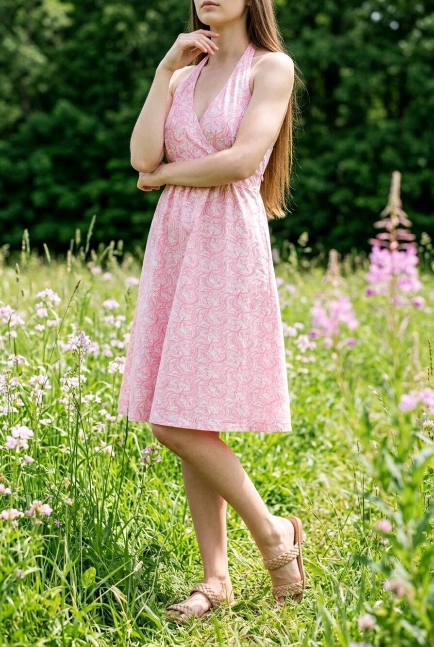 🔹️Vineyard Vines Pink Seahorse Halter Dress Size 8